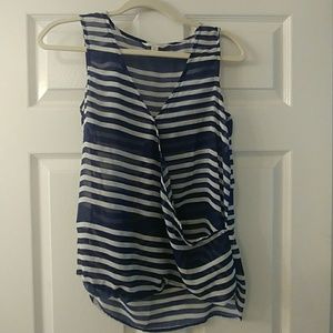 Navy Stripes Sleevless Top